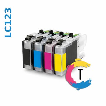 סט 4 ראשי דיו תואמים BROTHER LC123