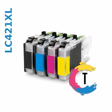 סט 4 ראשי דיו תואמים BROTHER LC421XL