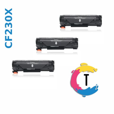 שלישיית טונרים HP CF230X (30X) שחורים תואמים