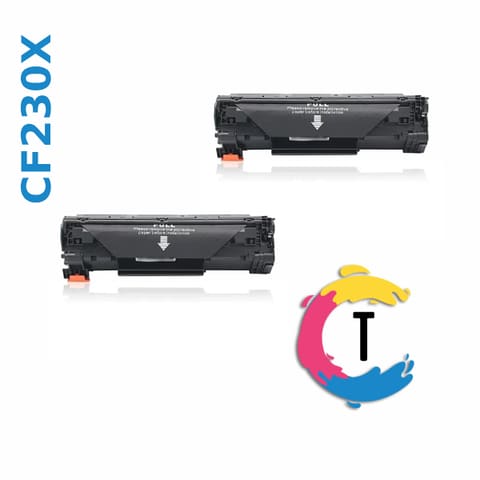 זוג טונרים HP CF230X (30X) שחורים תואמים