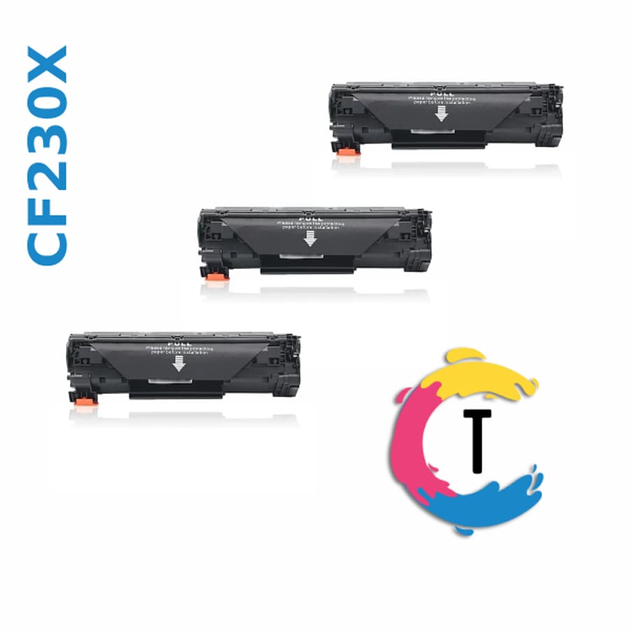 שלישיית טונרים HP CF230X (30X) שחורים תואמים