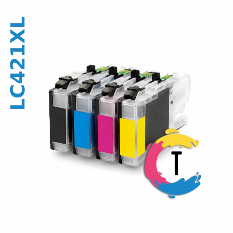 סט 4 ראשי דיו תואמים BROTHER LC421XL